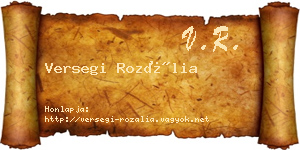 Versegi Rozália névjegykártya